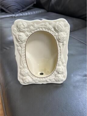 Vintage Floral porcelain picture frame-Cream and gold Finish